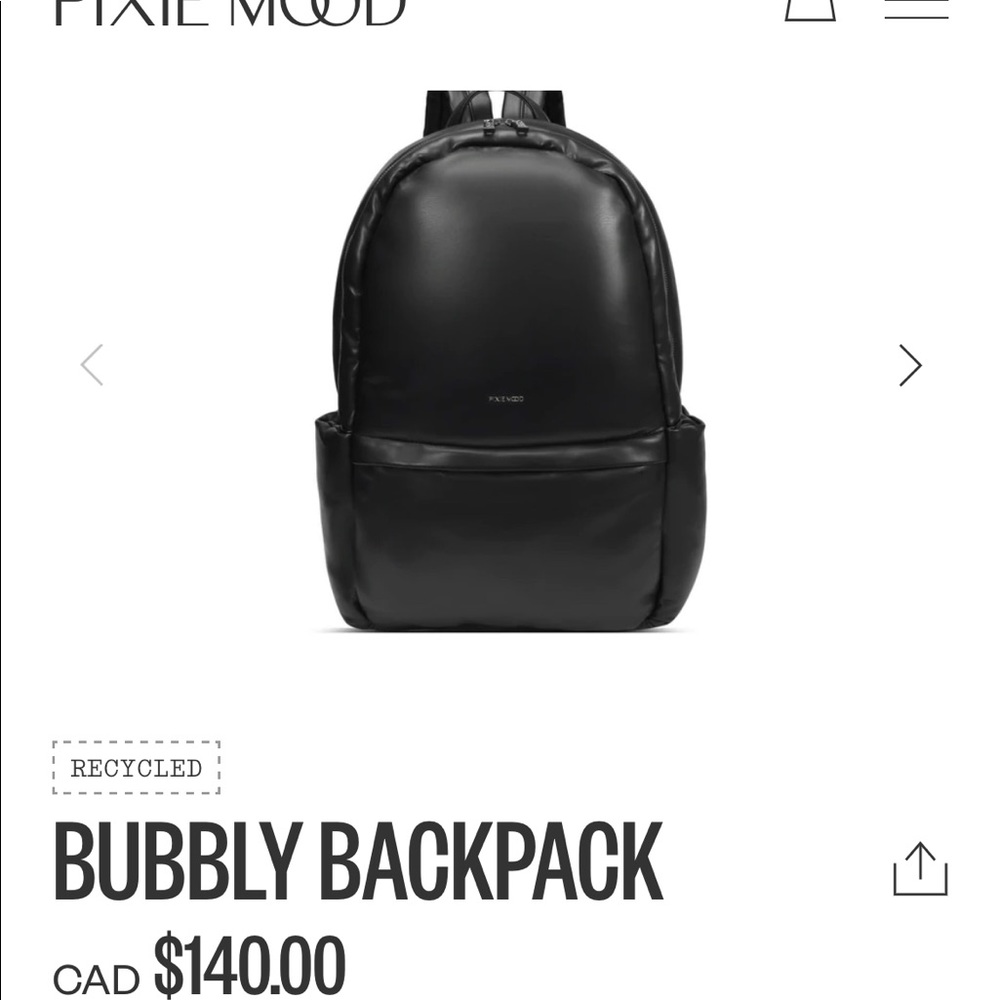 Pixie Mood Black Leather Backpack